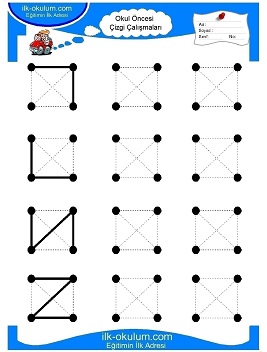 Çocuklar İçin Çizgi Çalışma Sayfaları 